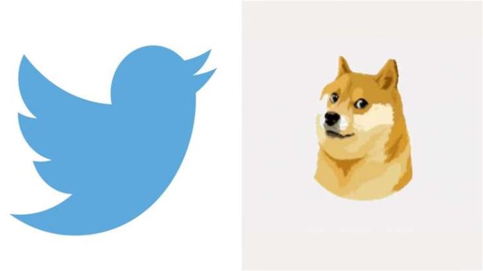 Twitter Logo changed to shiba inu dog meme image.